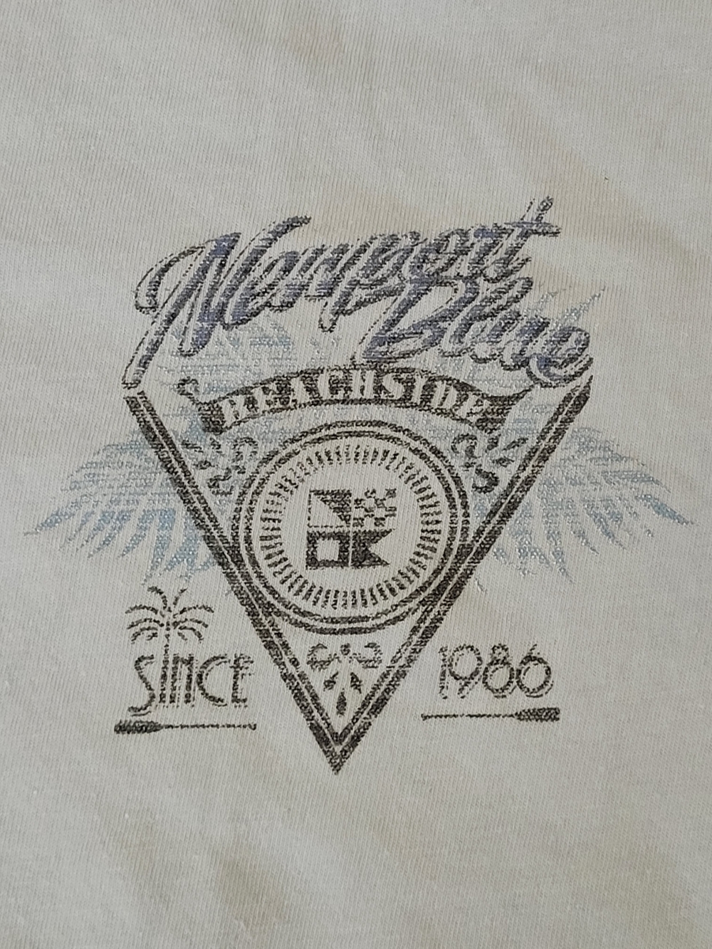 Newport Blue Vintage Short Sleeve T Shirt - Men's Size L - Blue - Beachside